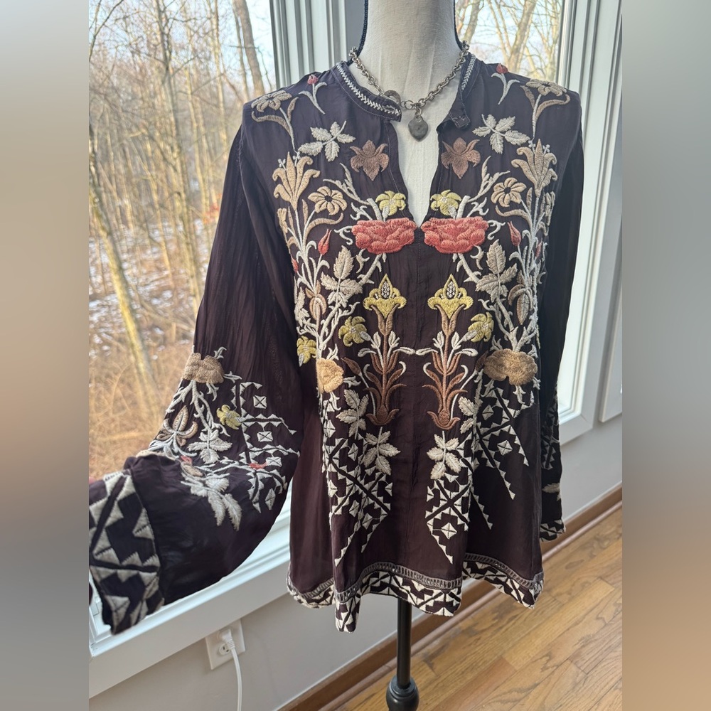 Johnny Was Floral Embroidered Women's Top S | Johnny Was Frankie Tunic